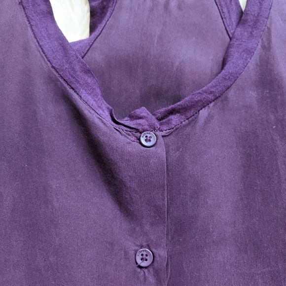 aritzia Wilfred silk button up tank blouse purple xxs xs - Picture 3 of 6